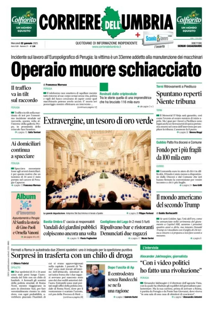 Prima-pagina-corriere umbria-del-2025-01-22